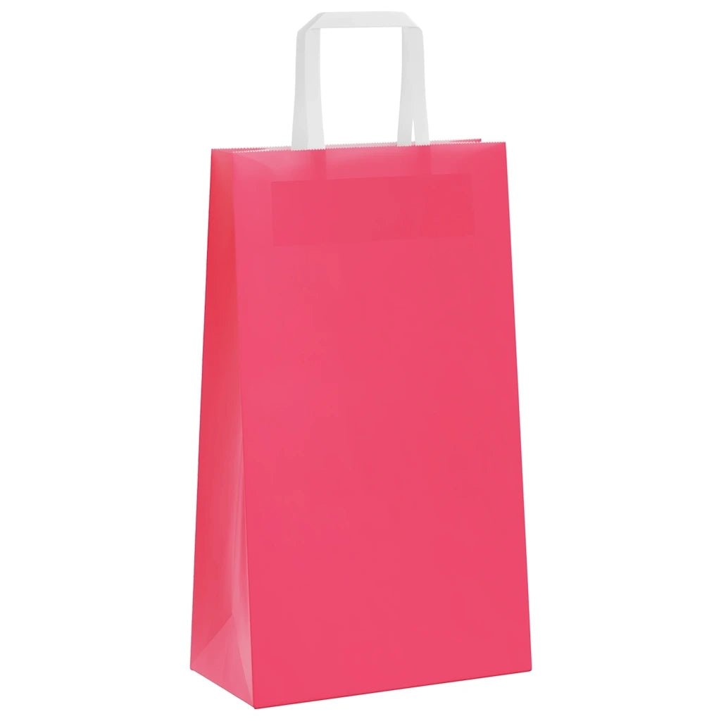 Sacchetti di Carta 250 pz con Manici Rosa 21x11x36 cm