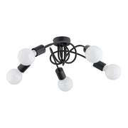 Plafoniera industriale nera Farta 5 luci E27 Alfa 55cm