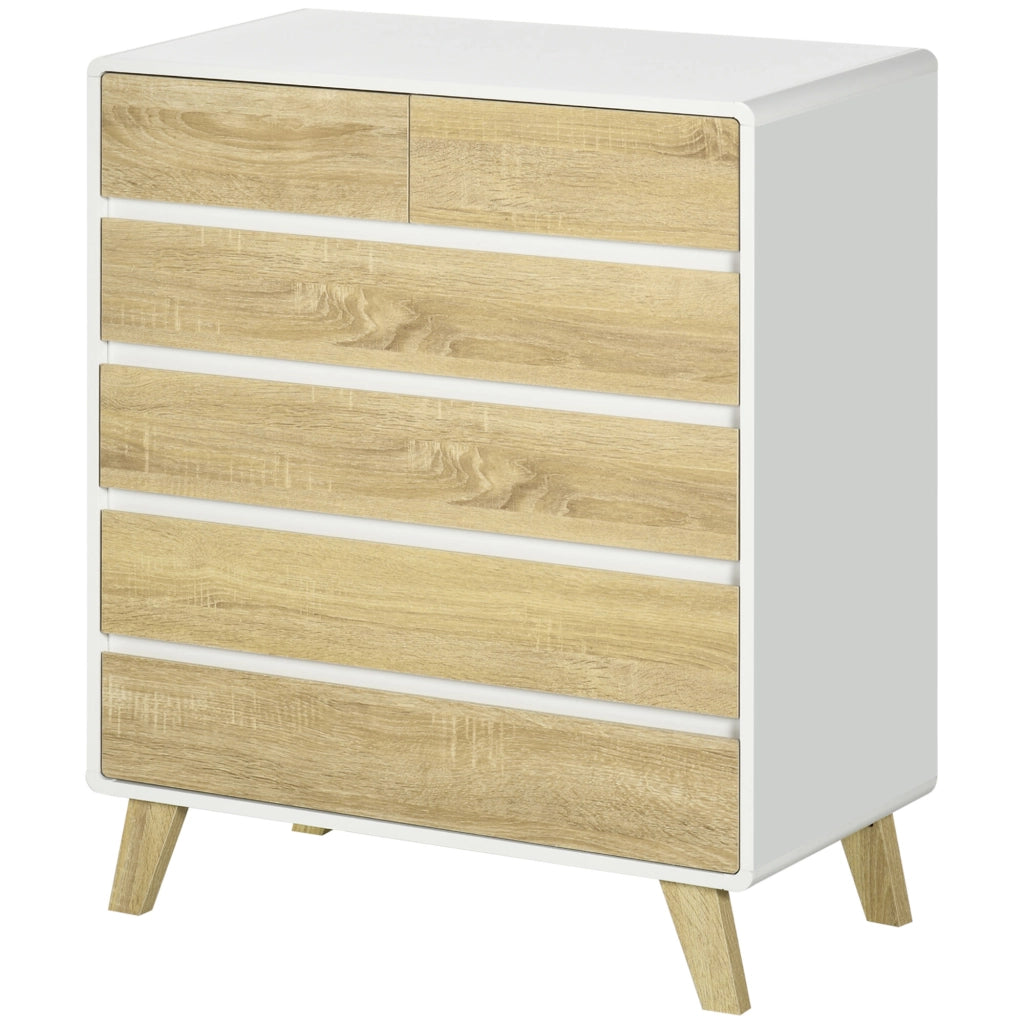 Cassettiera design scandinave 6 cassetti ¨C zephmum ¨C bianco 80x40x95 cm