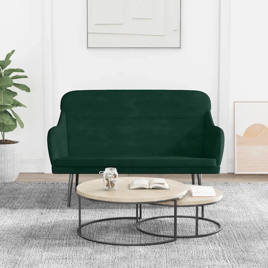 vidaXL Panca Verde Scuro 110x76x80 cm in Velluto