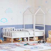 Dormeuse con Tetto 80x200 cm Bianco in Legno Massello di Pino 3282265