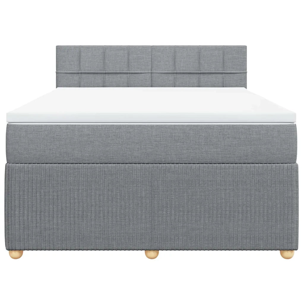 Giroletto a Molle con Materasso Grigio Chiaro 140x190cm Tessuto