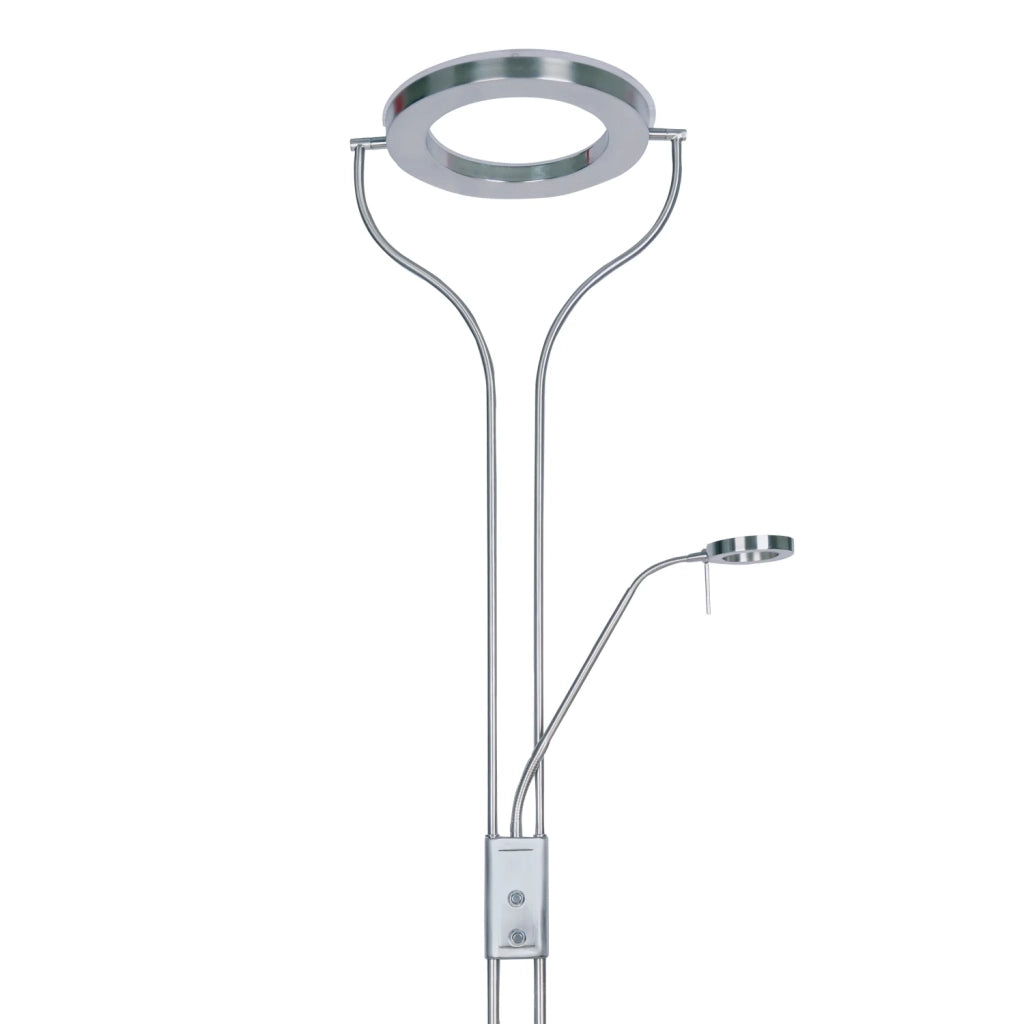 LÚZETE - LAMPADA DA TERRA LED CAROUSEL 26W NICHEL SATINATO