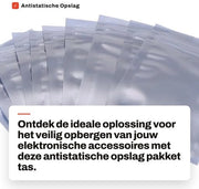 Pacchetto di contenitori antistatici - Tasca ripiegabile - 100 pezzi - 6x9 cm - Accessori elettronici - Ideale per l'organizzazione - Argento