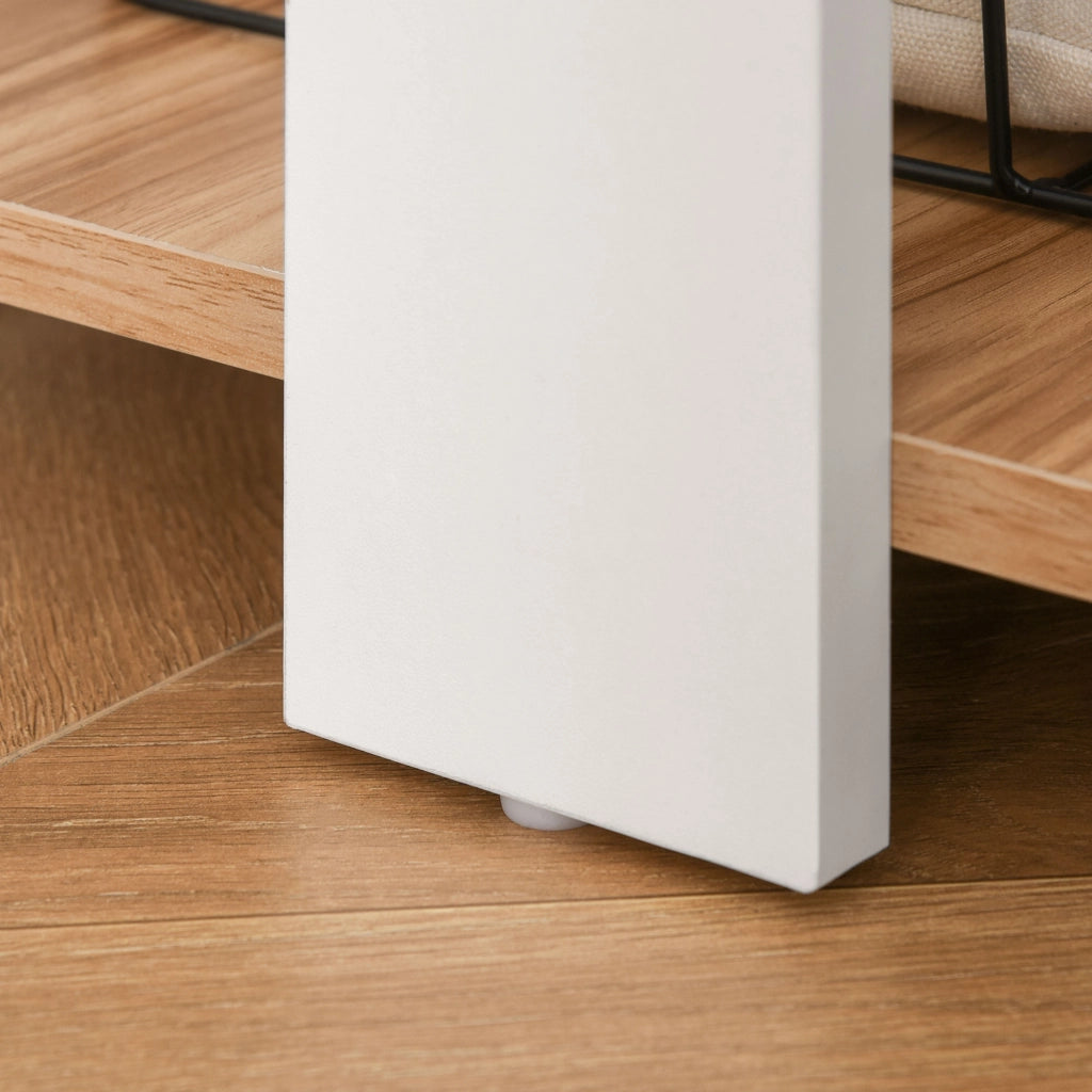 Scrivania Angolare per PC con Ripiani ¨C zephmum ¨C Legno 136x130x72cm