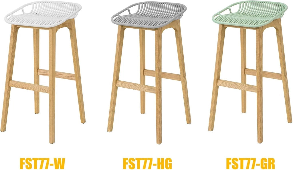 Sgabello legno Sedie cucina moderne Altezza di Seduta：79cm Gambe in legno massiccio di hevea Carico Massimo Fino a 150kg (FST77-HG)