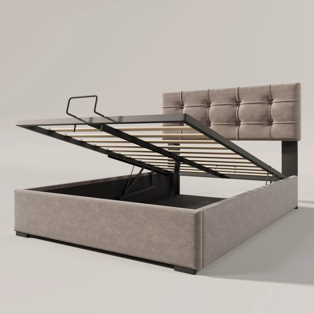 letto imbottito velluto grigio chiaro 90 x 200 cm