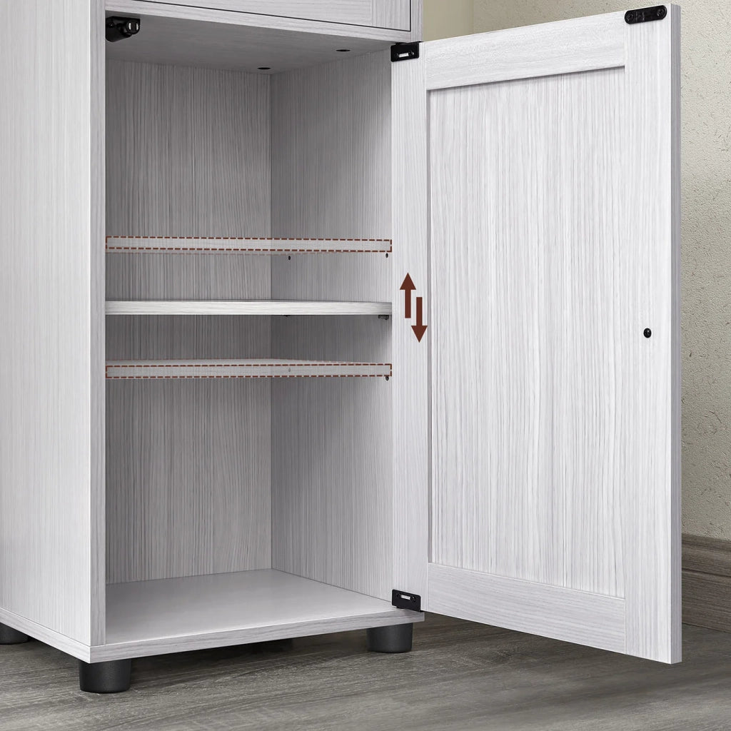Mobile contenitore per bagno colonna 40 x 30 x 165 cm con ripiani regolabili armadietti ante cassetti vano salvaspazio grigio 12_0006522