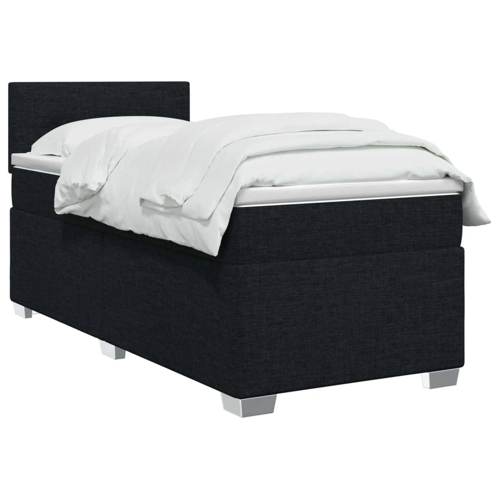 Letto box spring con materasso Nero 100 x 200 cm Tessuto 3450413
