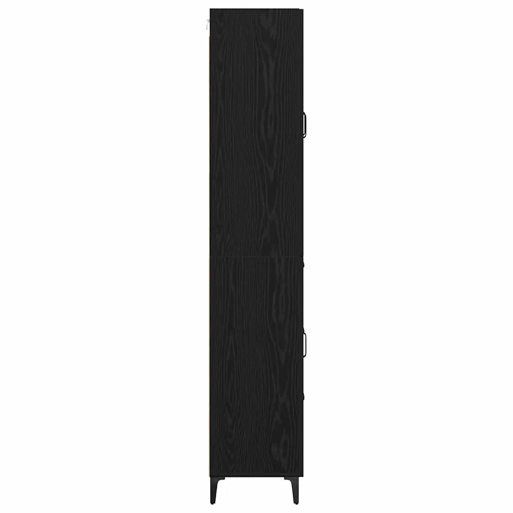 Credenza Rovere Nero 69,5 x 34 x 180 cm Legno multistrato