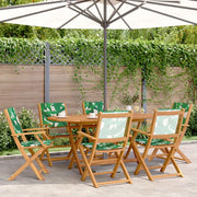Sedie da Giardino Pieghevoli 6pz Verde Tessuto e Legno Massello 3214587