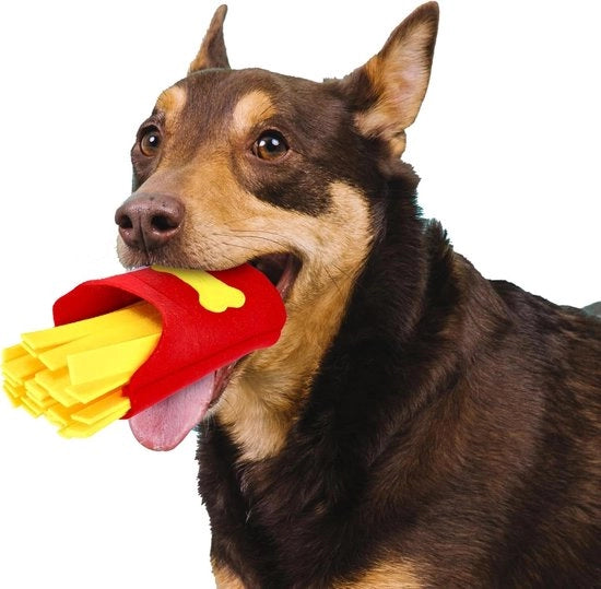 Mat di ricerca per cani in materiale morbido - allenamento intellettivo - comportamento alimentare naturale - lavabile - rosso - giallo.