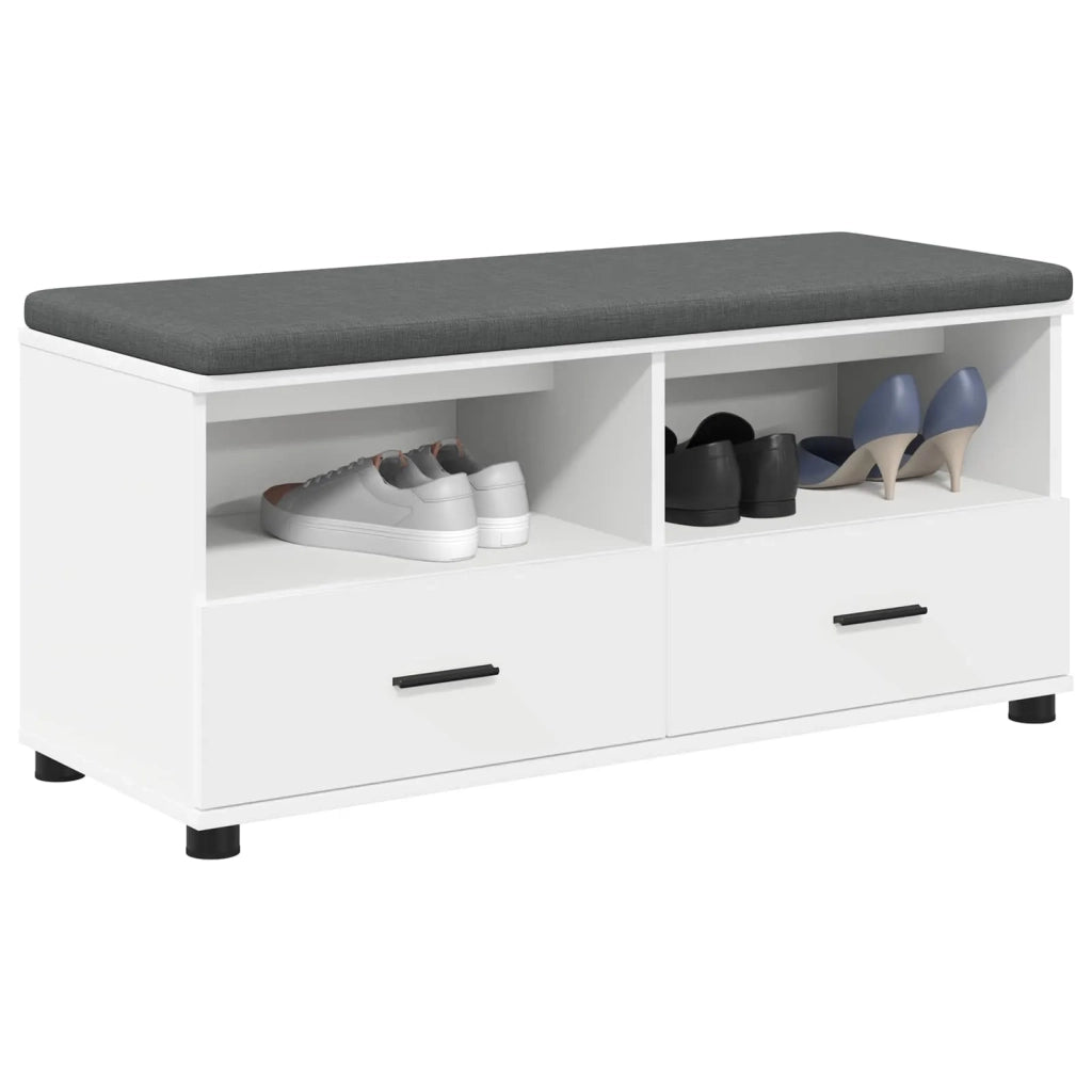 Panca per ingresso con cuscino Bianco 100 x 38 x 46 cm