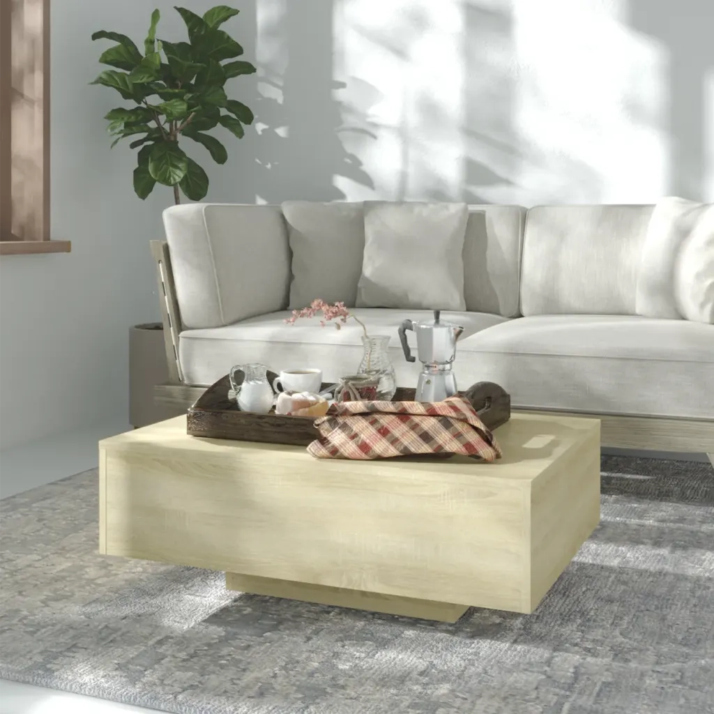 Tavolino da CaffÃ¨ Rovere Sonoma 85x55x31 cm in Truciolato cod mxl 13282