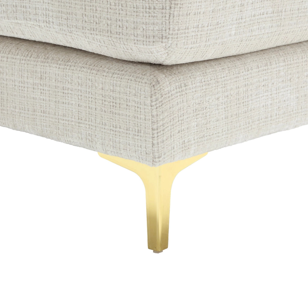 Divano a U 272x136x88 cm con due sedute reclinabili in chenille beige