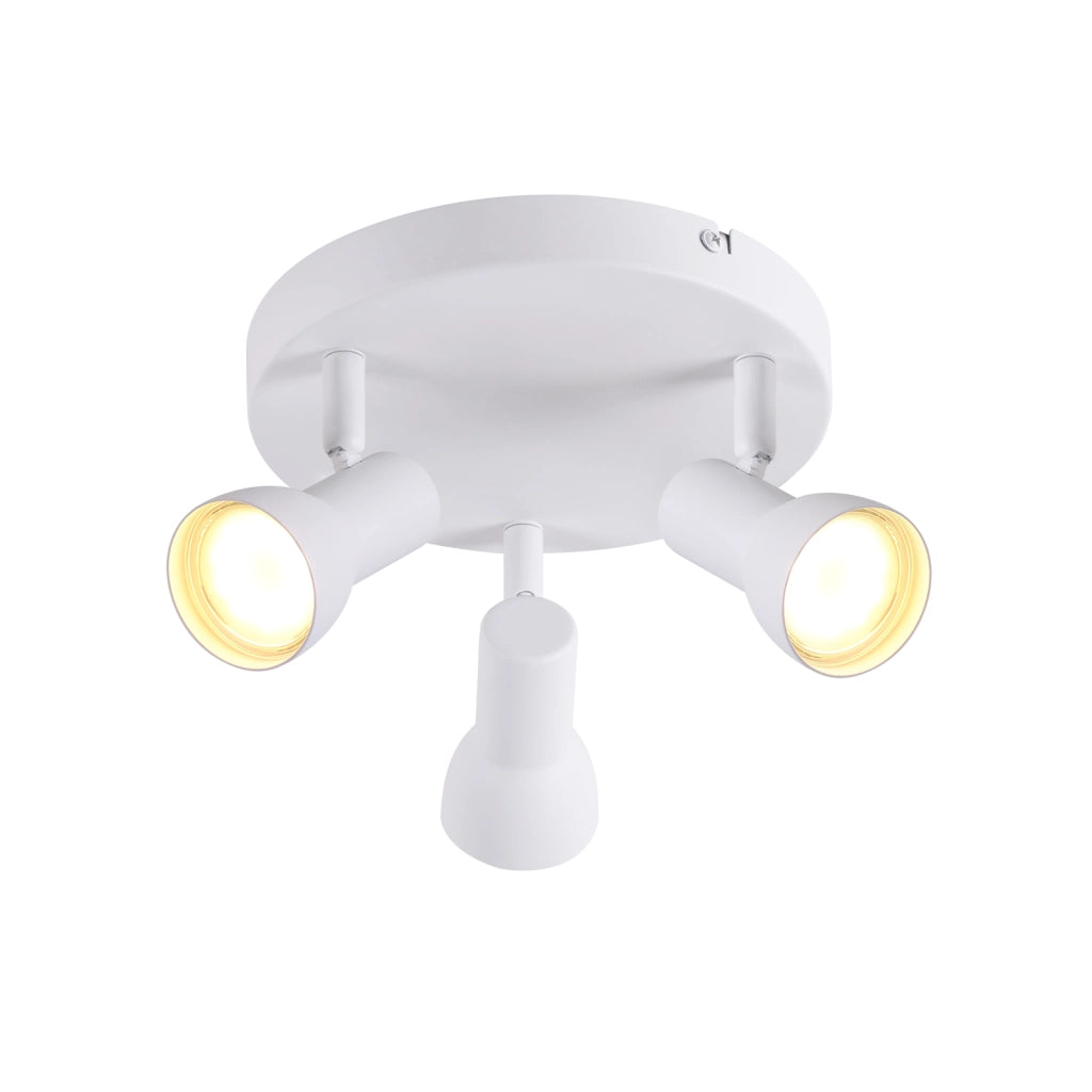 ZMH Faretto da soffitto bianchi 3 luci GU10 metallo design moderno girevoli senza lampadina