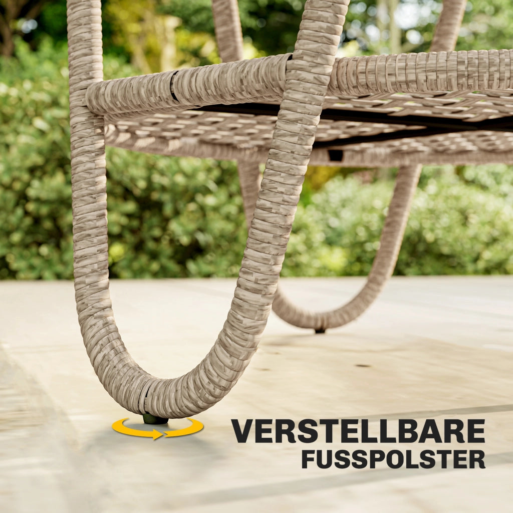 Tavolino da caff¨¨ in polyrattan ¨C Xylo ¨C 2 ripiani con piano in vetro giallo 65x65x50cm