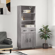 Credenza-Buffet-Armadio da cucina Grigio Sonoma 69,5x34x180 cm in Legno Multistrato 526399