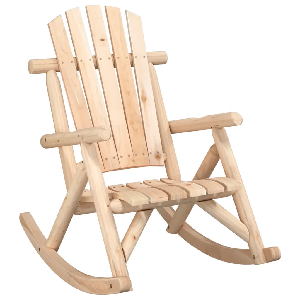 Sedia a Dondolo Giardino 69x96x101cm Legno Massello Abete Rosso