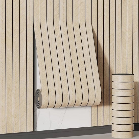 Pannelli per parete 3D - Autoadesivi - Isolanti acustici - Decorazione per parete in legno - 40 x 305 cm - Design interno versatile
