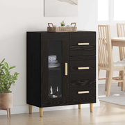 Credenza Rovere Nero 69,5 x 34 x 90 cm Legno multistrato 880835