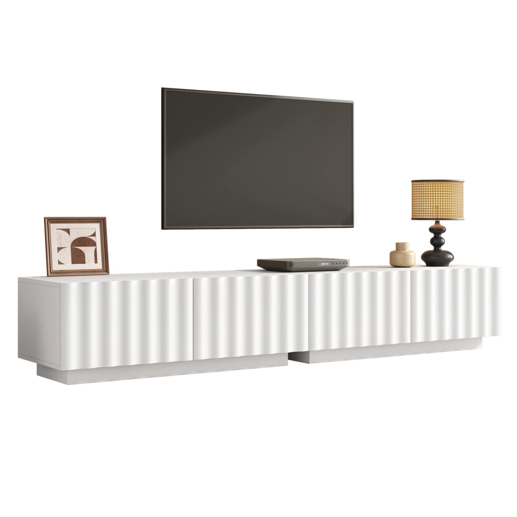 Mobile TV con Ante Push-to-Open ¨C MINIMAL ¨C Legno, Soggiorno, Bianco