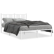 Letto matrimoniale | Letto per adulti | Giroletto con Testiera Metallo Bianco 140x190 cm