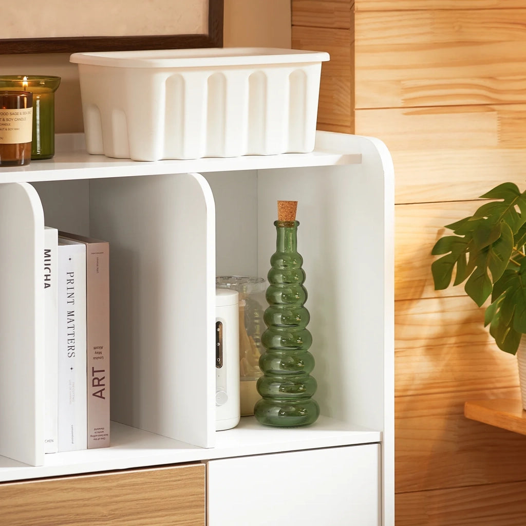 SoBuy Libreria Multiuso con 5 Cubi Portaoggetti, Scaffale Salvaspazio L72*P30*A110cm STR11-WN