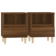 Set di 2 Comodini | Armadio da Notte | Mobiletto da notte Rovere Marrone 40x35x50 cm