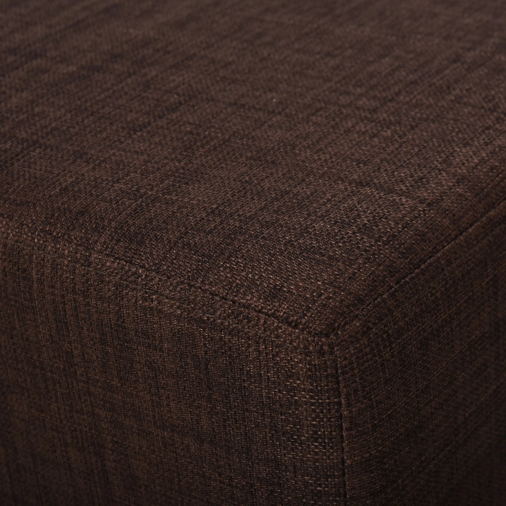 Pouf in tessuto effetto lino ¨C zephmum ¨C marrone 40x30x24cm