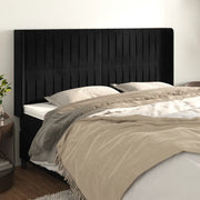 Testiera ad Orecchio-Testata con Orecchie Nera 183x16x118/128 cm in Velluto 720167