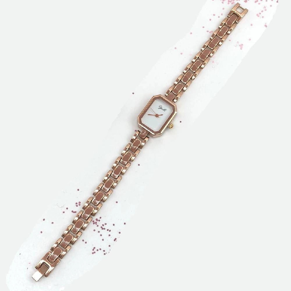 Trade Shop - Orologio Da Polso Yaki Donna Analogico Quarzo Acciaio Moda Oro Rosa Bracciale -