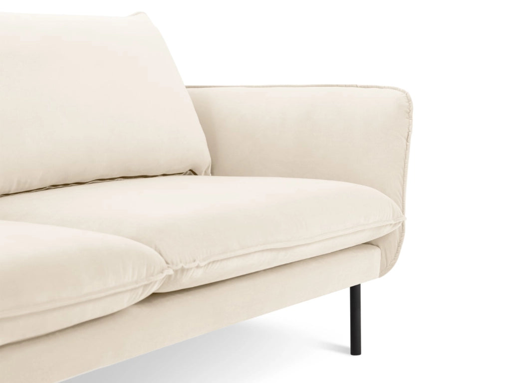 Cosmopolitan Design - Divano "Vienna" 4 posti in velluto beige chiaro 