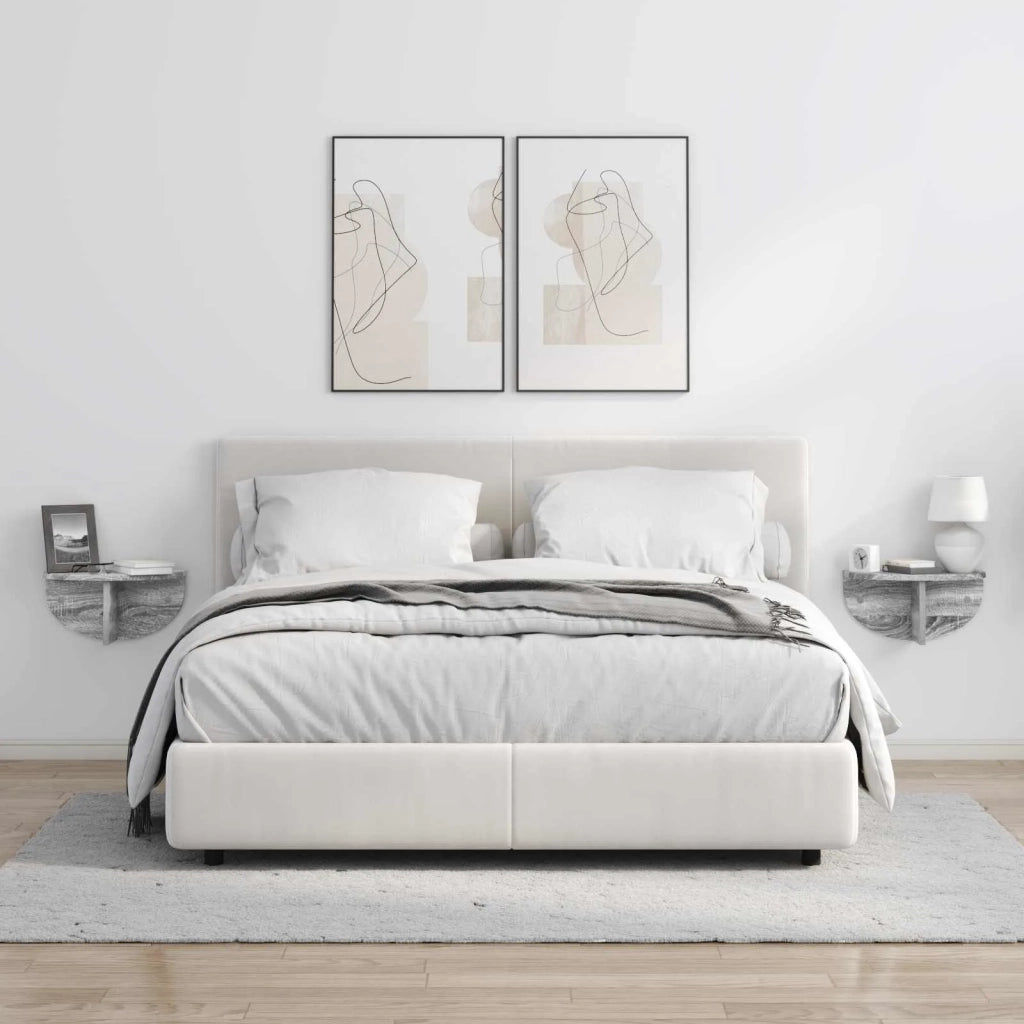 Scaffale da parete 2 pcs Grigio Sonoma 38 x 19 x 19 cm