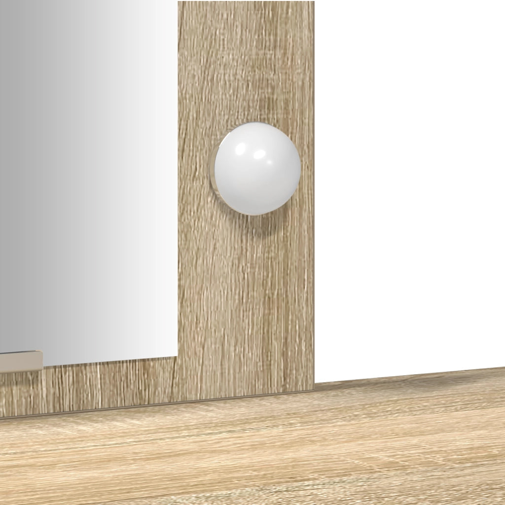 Toeletta con luci LED in rovere di Sonoma, 102x33x135 cm