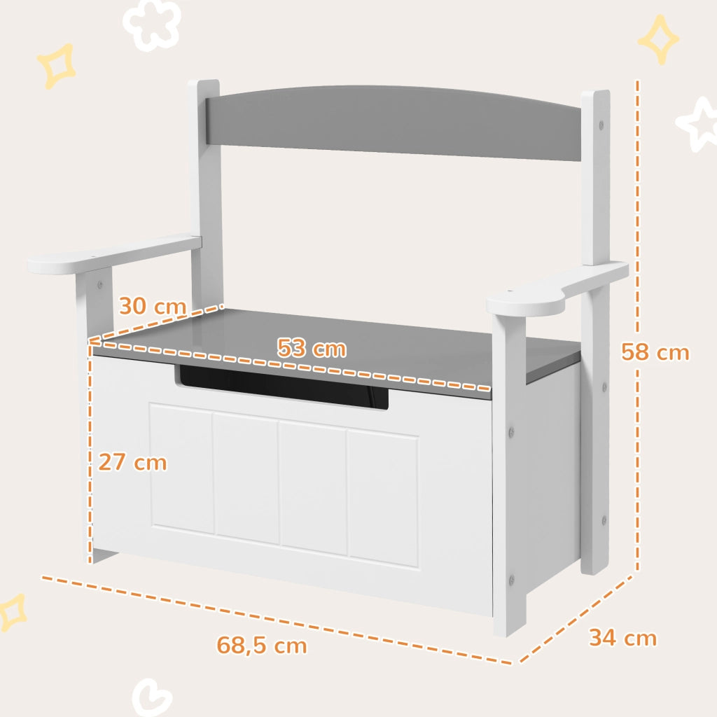 Scrivania per bambini con cassetti ¨C Zephmum ¨C Grigio e bianco 68.5x34x58 cm
