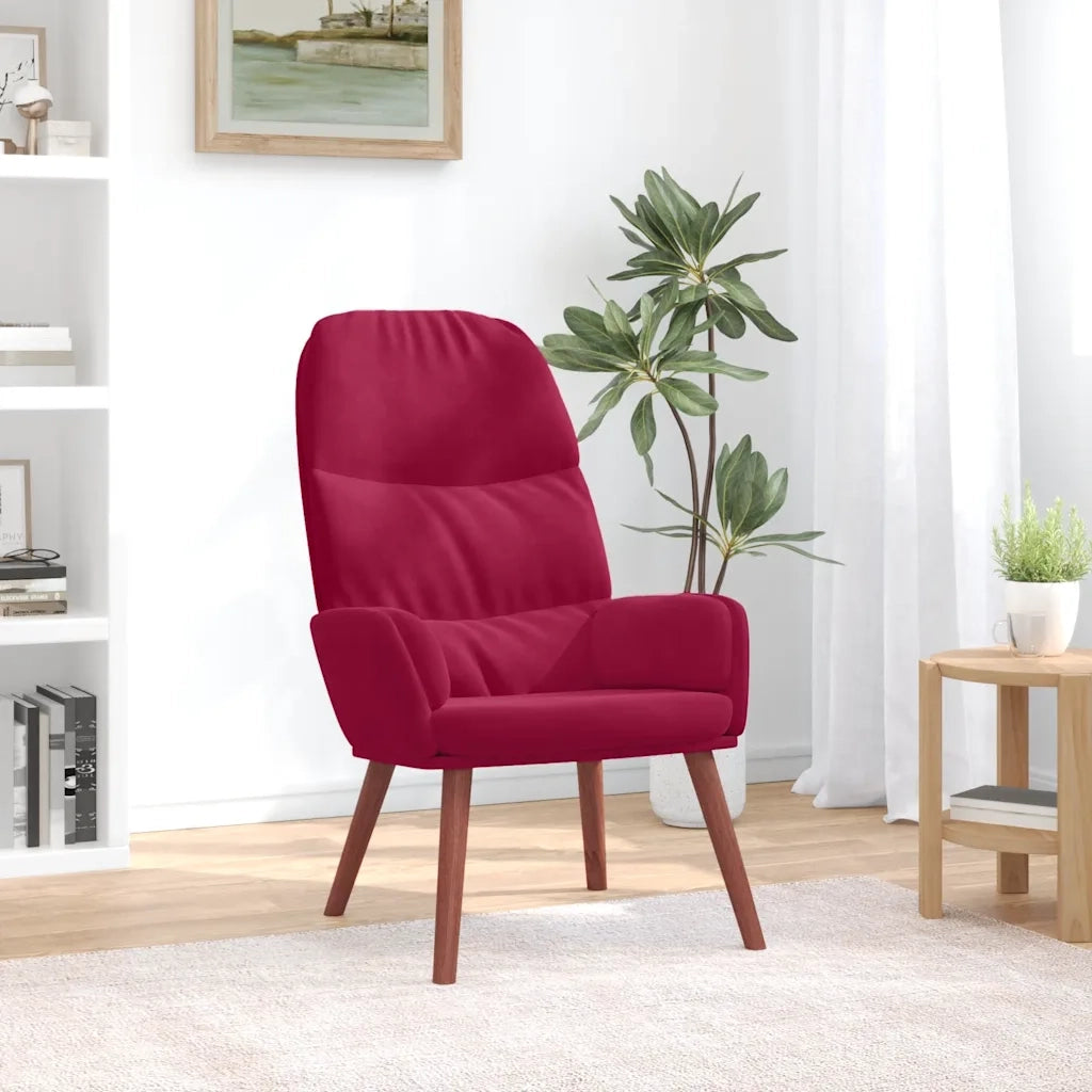Sedia Relax Rosso Vino in Velluto