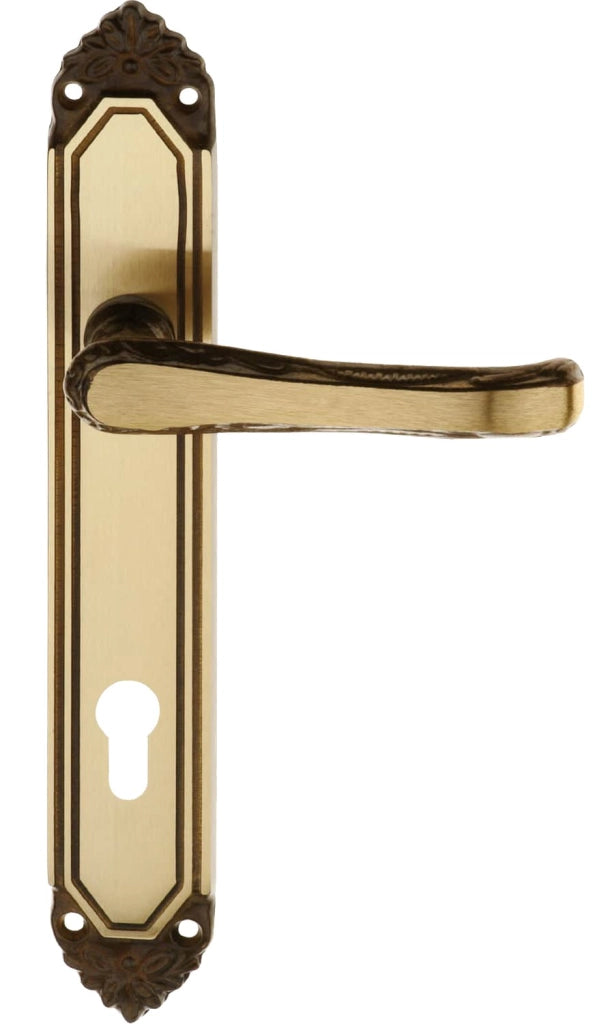 MANIGLIA 'FIORELLA' CON PLACCA FORO YALE Q8/85 - FROSIO BORTOLO
