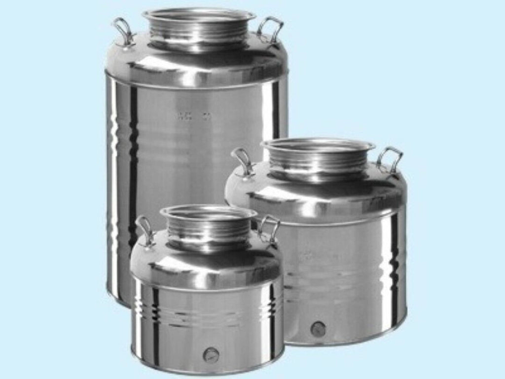 Bidone Contenitore Acciaio Inox Per Olio Olivari Lt 15 - Fraschetti