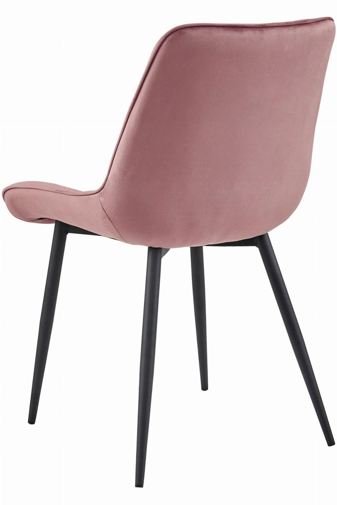 Sedia VALORA BERA - Velluto rosa scuro con gambe nere x 4