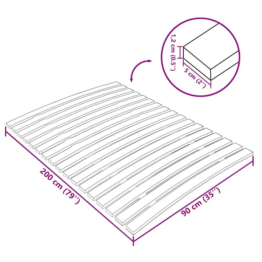 Rete di ricambio per letto con 17 doghe 90x200 cm 340072