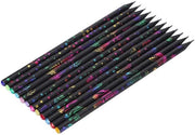Set di Pennelli Grafite 12 Pezzi - per Scrittura/Disegno - Pre-Smussati - Legno Nero - Adatto per Bambini - Scrittura Comoda - Pennelli Grafite per Disegno