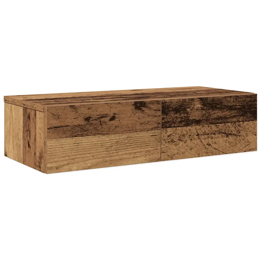 Scaffale a Parete con Cassetti Antico 60x26,5x15 cm Truciolato 859975