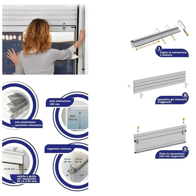 STOP ZANZARIERA PER TAPPARELLE 130 X 160 CM MARRONE