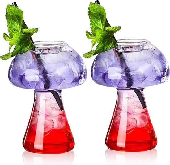 Set di bicchieri a forma di piede per cocktail da 2 - 250 ml Bicchieri trasparenti per feste e occasioni speciali