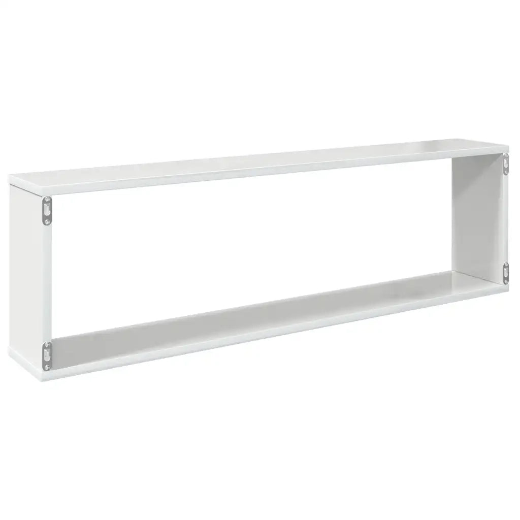 Mensole Parete a Cubo 4 pz Bianco Lucido 100x15x30cm Truciolato cod mxl 33579