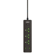 Trade Shop - Ciabatta Multipresa Elettrica 3 Prese+2 Porte Usb Ricarica Rapida Con Interruttore Q-px300 -