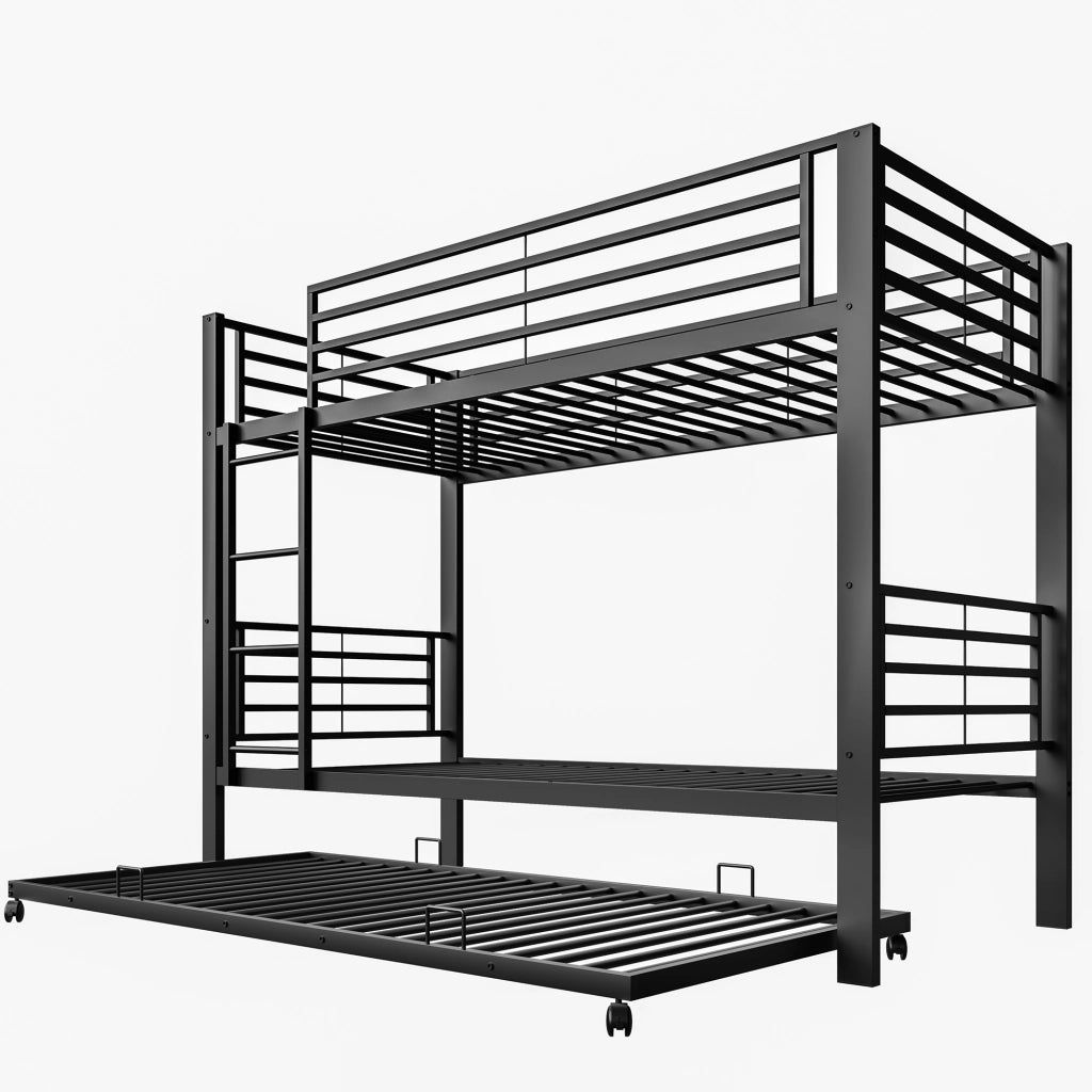letto a castello metallo nero 90 x 200 cm