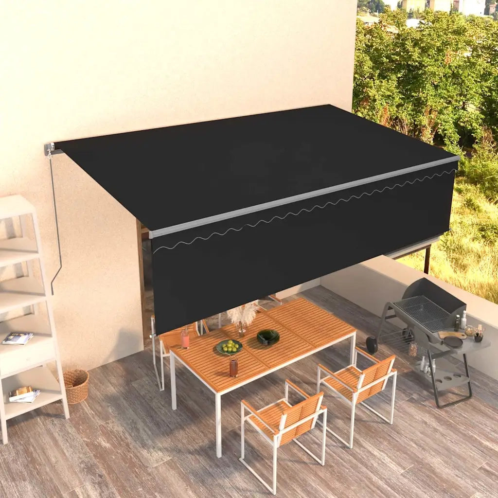 Tenda Sole Retrattile Manuale con Parasole 5x3m Antracite 3069459