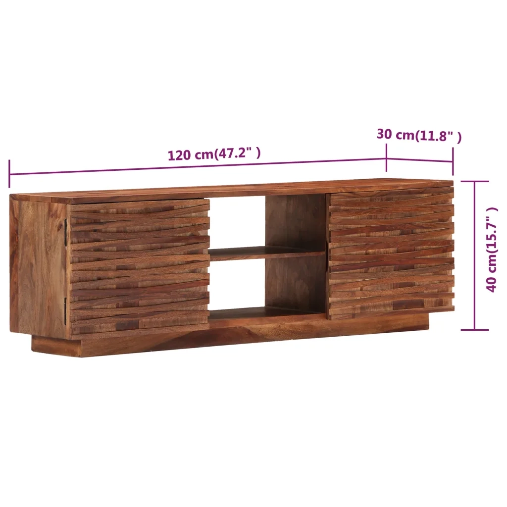 Mobile Porta TV 120x30x40 cm in Legno Massello di Acacia 247701